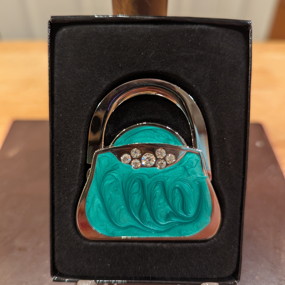 Chic Teal Handbag Purse Hanger NIB